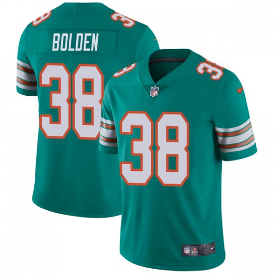 Nike Miami Dolphins #38 Brandon Bolden Aqua Green Alternate Men Stitched NFL Vapor Untouchable Limited Jersey->miami dolphins->NFL Jersey